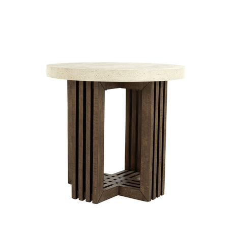 Aspen Distressed Brown/Weathered Chalk End Table - Ornate Home