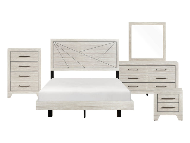 Aspen Dusty Gray Oak 5-Piece Queen Bedroom Set - Ornate Home