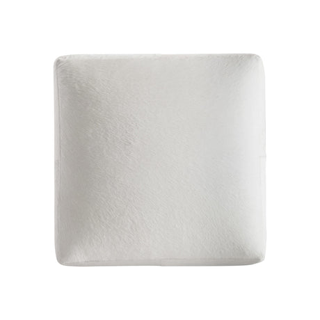 Aspen White/Cream Leather Ottoman - Ornate Home