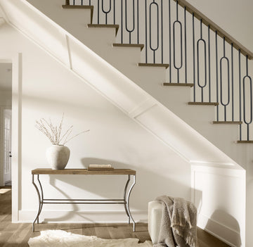 Aspen White/Cream Leather Ottoman - Ornate Home