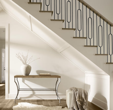 Aspen White/Cream Leather Ottoman - Ornate Home