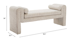 Astar Beige Bench - Ornate Home