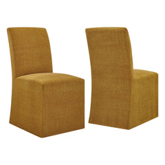 Aster Copper Slub Weave Fabric Slipcovered Dining Chairs (Set of 2) - Ornate Home