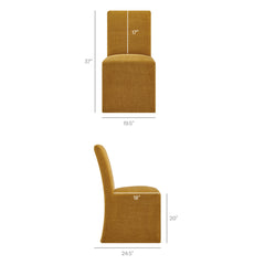 Aster Copper Slub Weave Fabric Slipcovered Dining Chairs (Set of 2) - Ornate Home