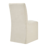 Aster Ecru Slub Weave Fabric Slipcovered Dining Chairs (Set of 2) - Ornate Home