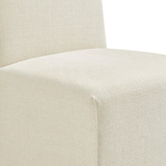 Aster Ecru Slub Weave Fabric Slipcovered Dining Chairs (Set of 2) - Ornate Home