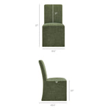 Aster Foliage Slub Weave Fabric Slipcovered Dining Chairs (Set of 2) - Ornate Home