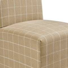 Aster Hemp Windowpane Check Linen Cotton Blend Slipcovered Dining Chairs (Set of 2) - Ornate Home