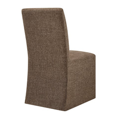 Aster Mocha Slub Weave Fabric Slipcovered Dining Chairs (Set of 2) - Ornate Home
