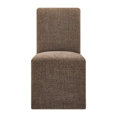 Aster Mocha Slub Weave Fabric Slipcovered Dining Chairs (Set of 2) - Ornate Home