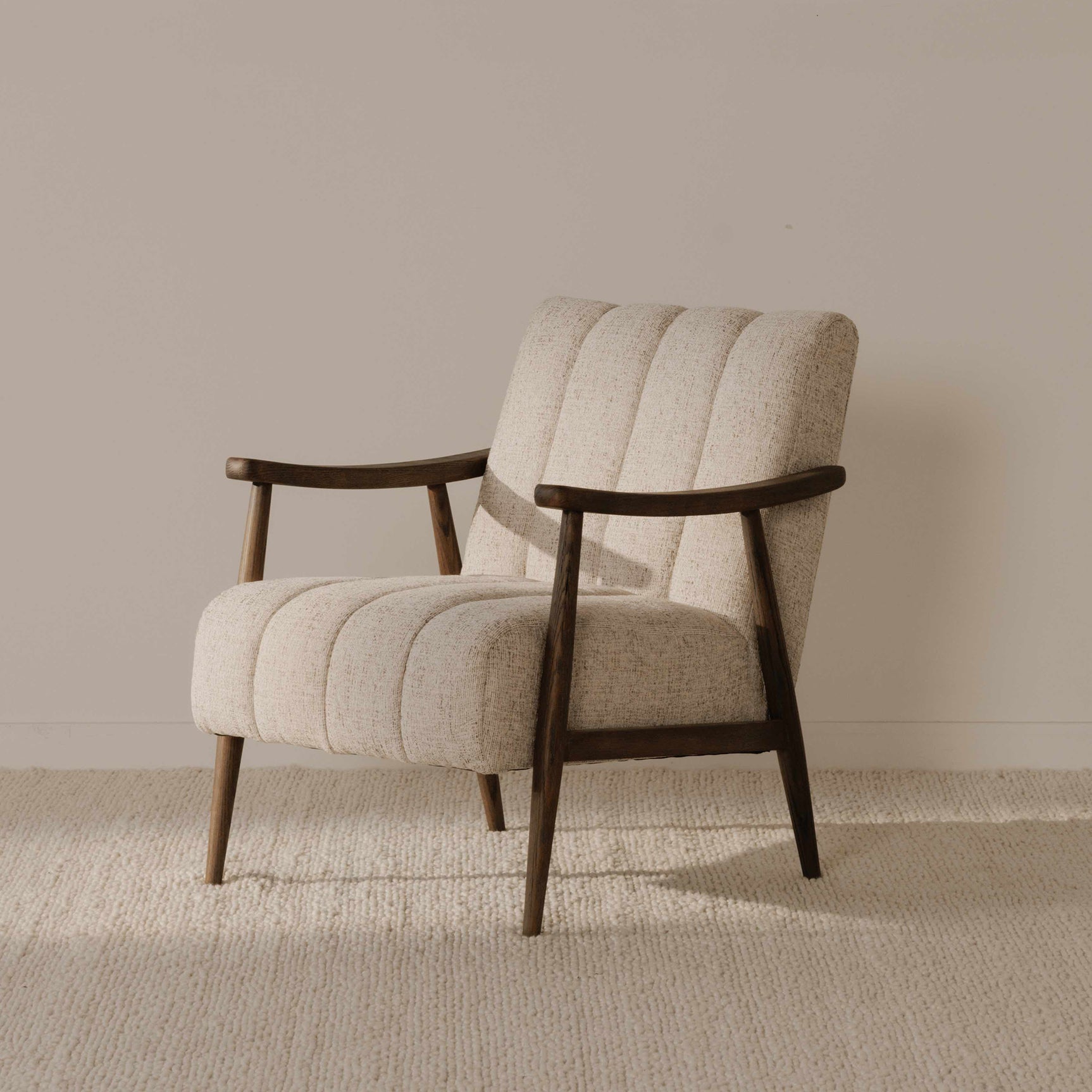 Aster Pebbled Beige Accent Chair - Ornate Home