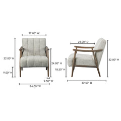 Aster Pebbled Beige Accent Chair - Ornate Home