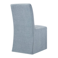 Aster Sky Slub Weave Fabric Slipcovered Dining Chairs (Set of 2) - Ornate Home