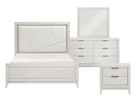 Asteria Antique White/Ivory 4-Piece Queen Bedroom Set - Ornate Home
