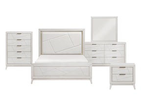 Asteria Antique White/Ivory 5-Piece Queen Bedroom Set - Ornate Home
