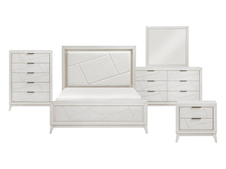 Asteria Antique White/Ivory 5-Piece Queen Bedroom Set - Ornate Home