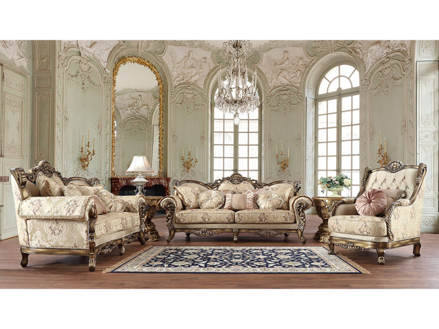 Asteria Bronze 3pc Living Room Set  / HD-506 - Ornate Home