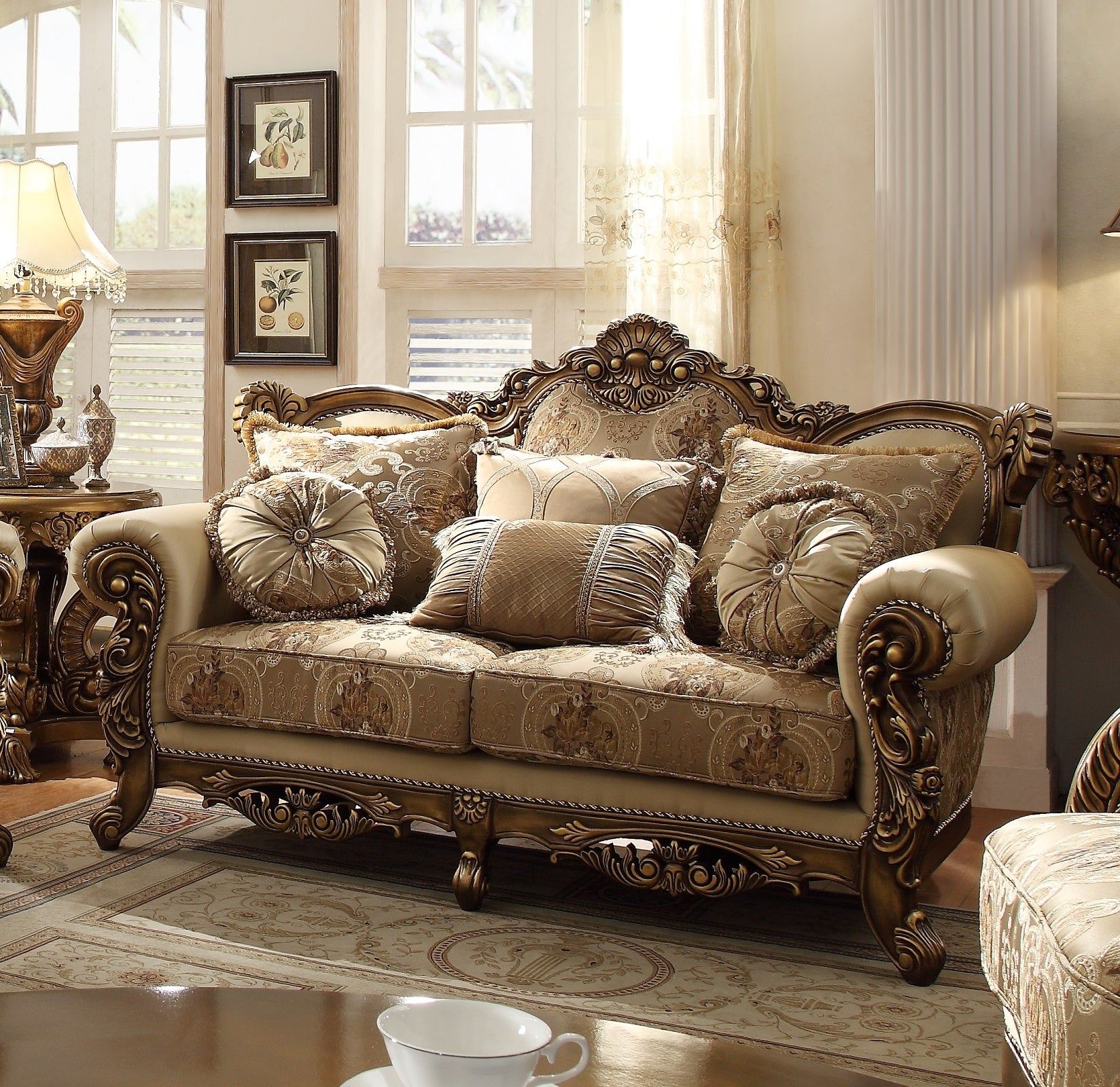 Asteria Bronze 3pc Living Room Set  / HD-506 - Ornate Home