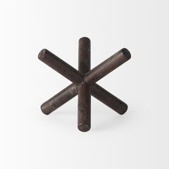Astericks Brown Small Metal Decor Object - Ornate Home