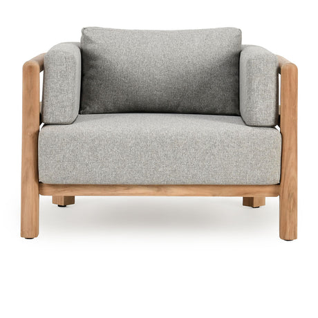 Aston Natural/Gray Outdoor Accent Chair - Ornate Home