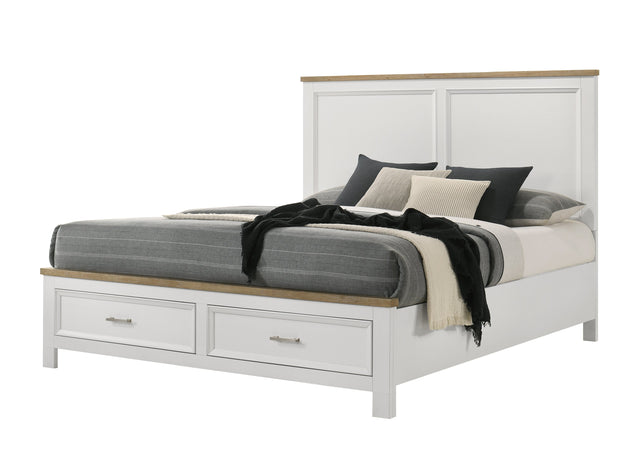Aston White Queen Platform Storage Bed - Ornate Home
