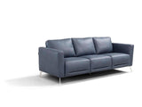 Astonic Blue Leather Living Room Set / 3pc - Ornate Home