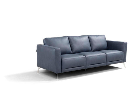 Astonic Blue Leather Living Room Set / 3pc - Ornate Home