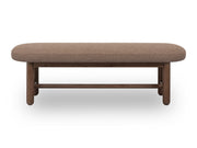 Astor Wheat Bread/Claystone Oval Upholstered Bench - Ornate Home