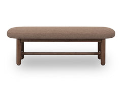 Astor Wheat Bread/Claystone Oval Upholstered Bench - Ornate Home