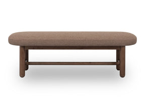 Astor Wheat Bread/Claystone Oval Upholstered Bench - Ornate Home