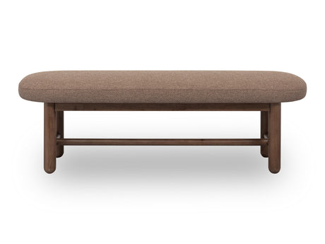 Astor Wheat Bread/Claystone Oval Upholstered Bench - Ornate Home