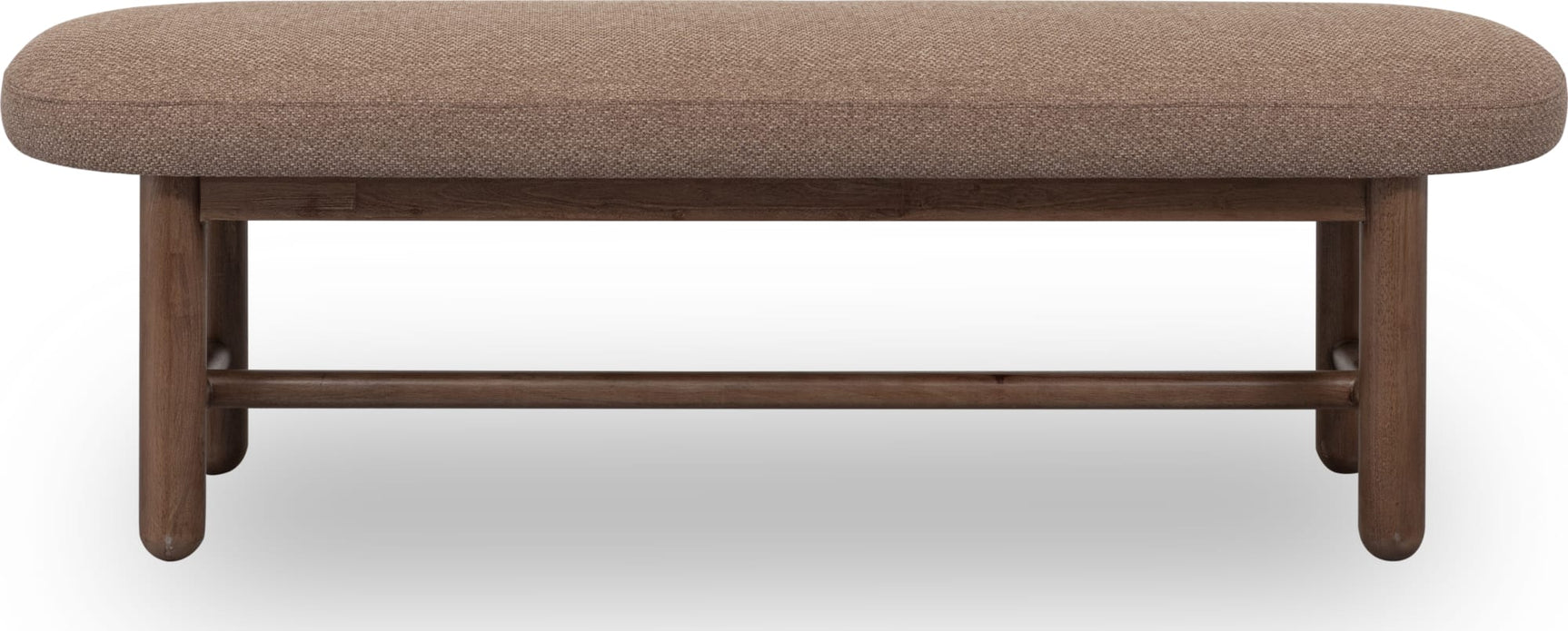 Astor Wheat Bread/Claystone Oval Upholstered Bench - Ornate Home