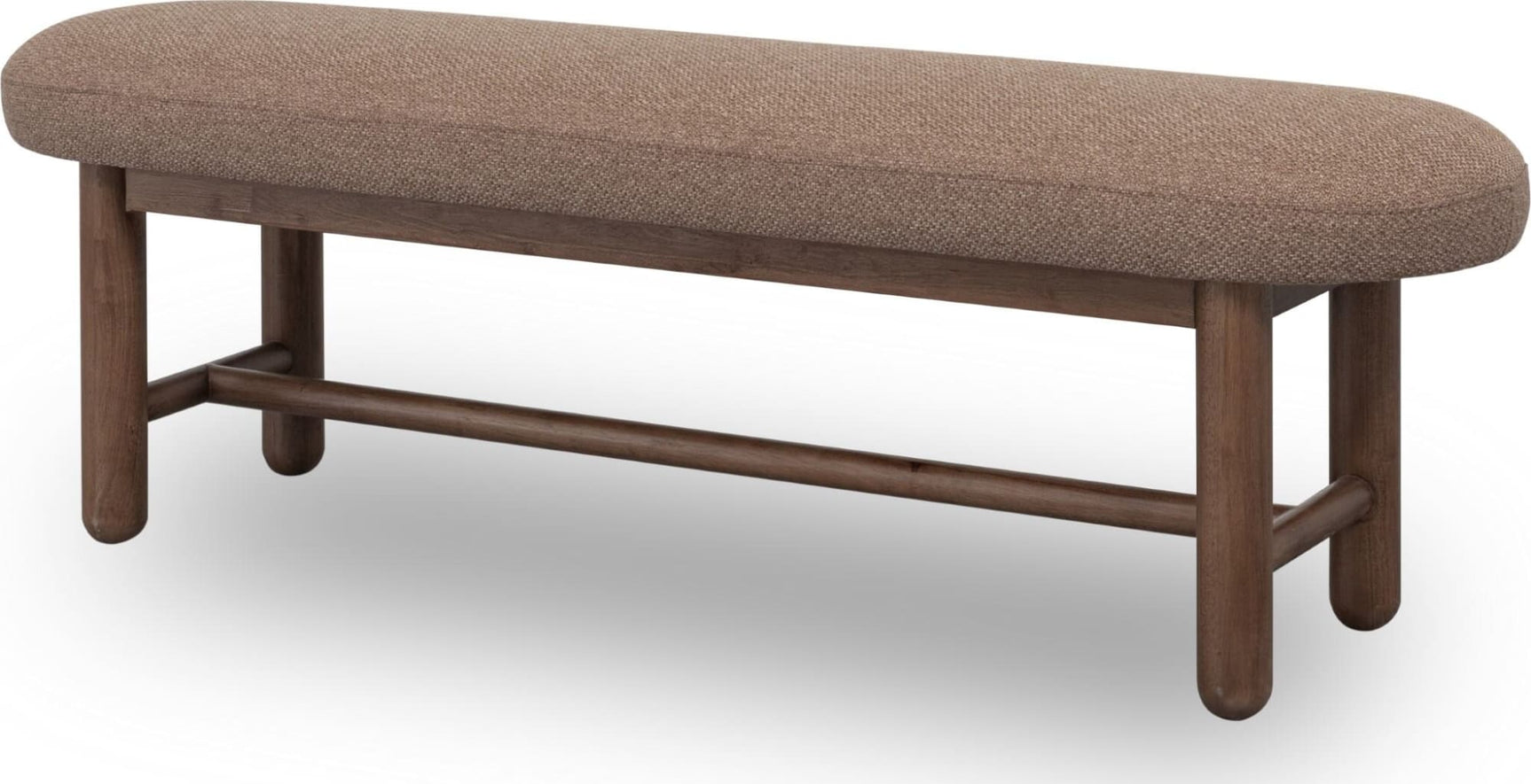 Astor Wheat Bread/Claystone Oval Upholstered Bench - Ornate Home