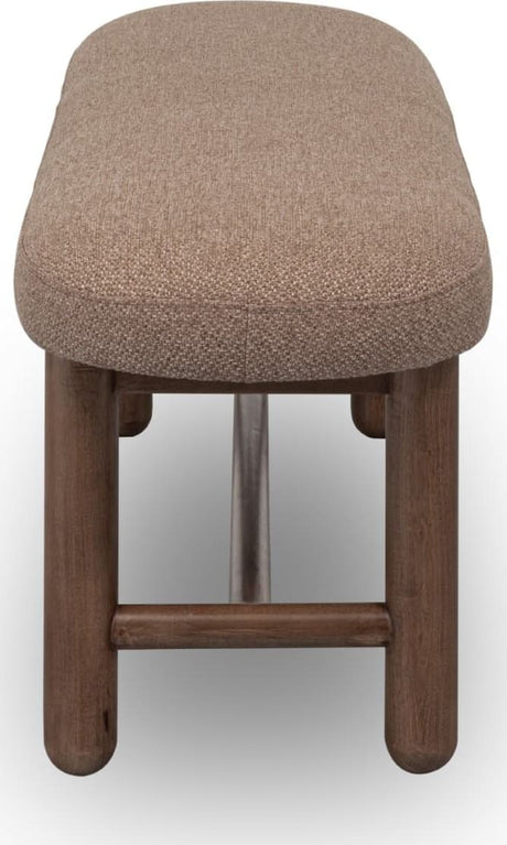 Astor Wheat Bread/Claystone Oval Upholstered Bench - Ornate Home