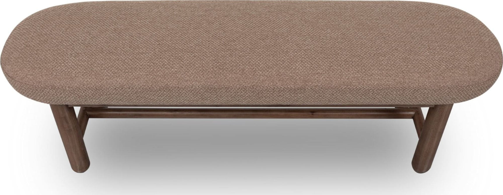 Astor Wheat Bread/Claystone Oval Upholstered Bench - Ornate Home