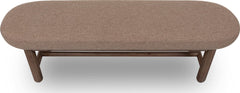 Astor Wheat Bread/Claystone Oval Upholstered Bench - Ornate Home