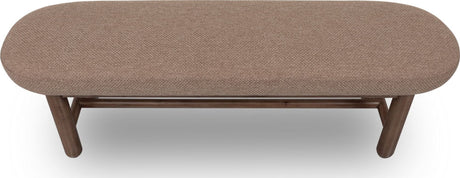 Astor Wheat Bread/Claystone Oval Upholstered Bench - Ornate Home