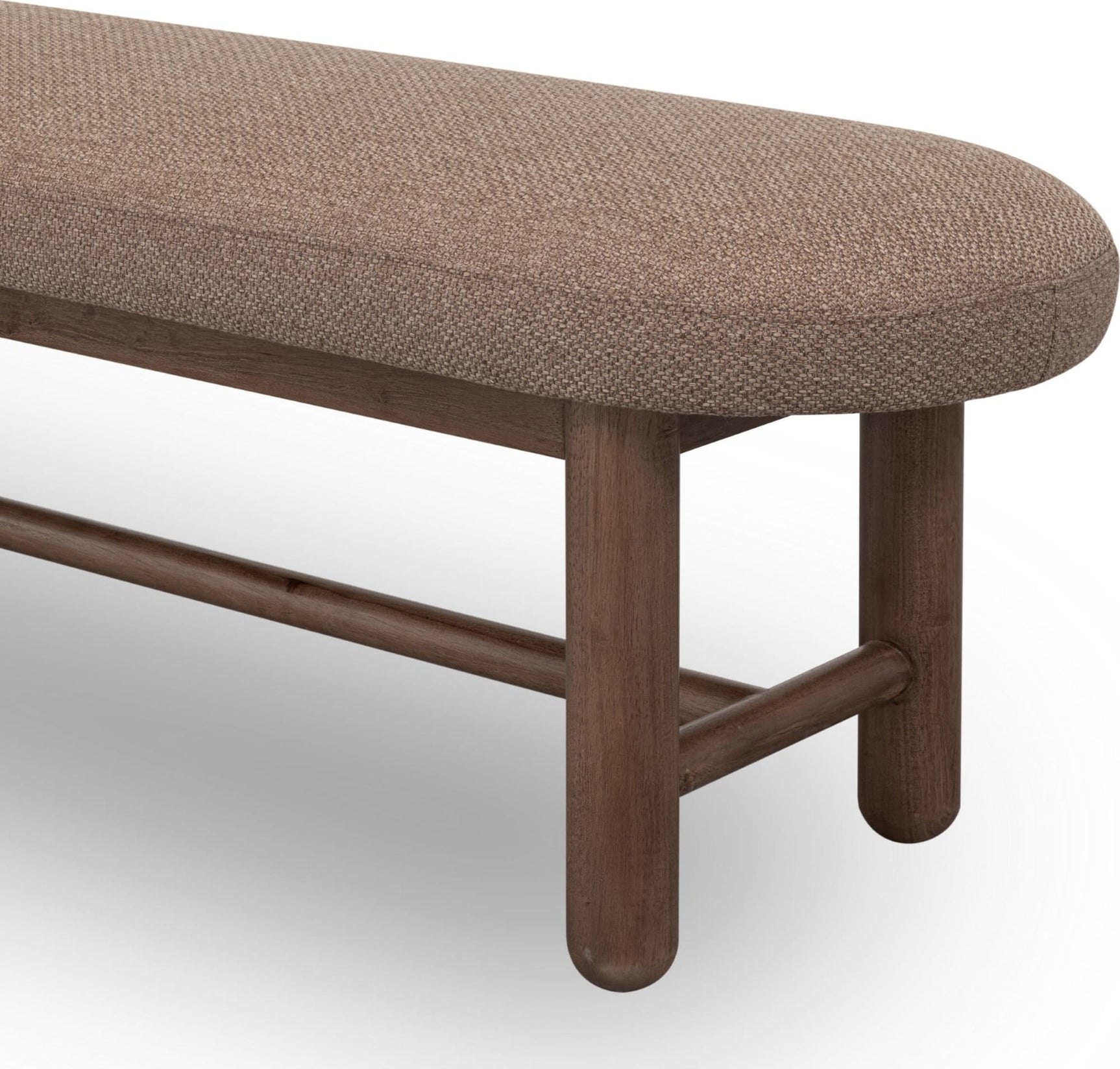 Astor Wheat Bread/Claystone Oval Upholstered Bench - Ornate Home