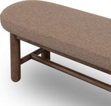 Astor Wheat Bread/Claystone Oval Upholstered Bench - Ornate Home