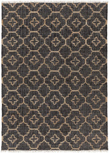 Astoria Black&Tan Trellis Fringed Jute Carpet - Clearance - Ornate Home