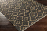 Astoria Black&Tan Trellis Fringed Jute Carpet - Clearance - Ornate Home