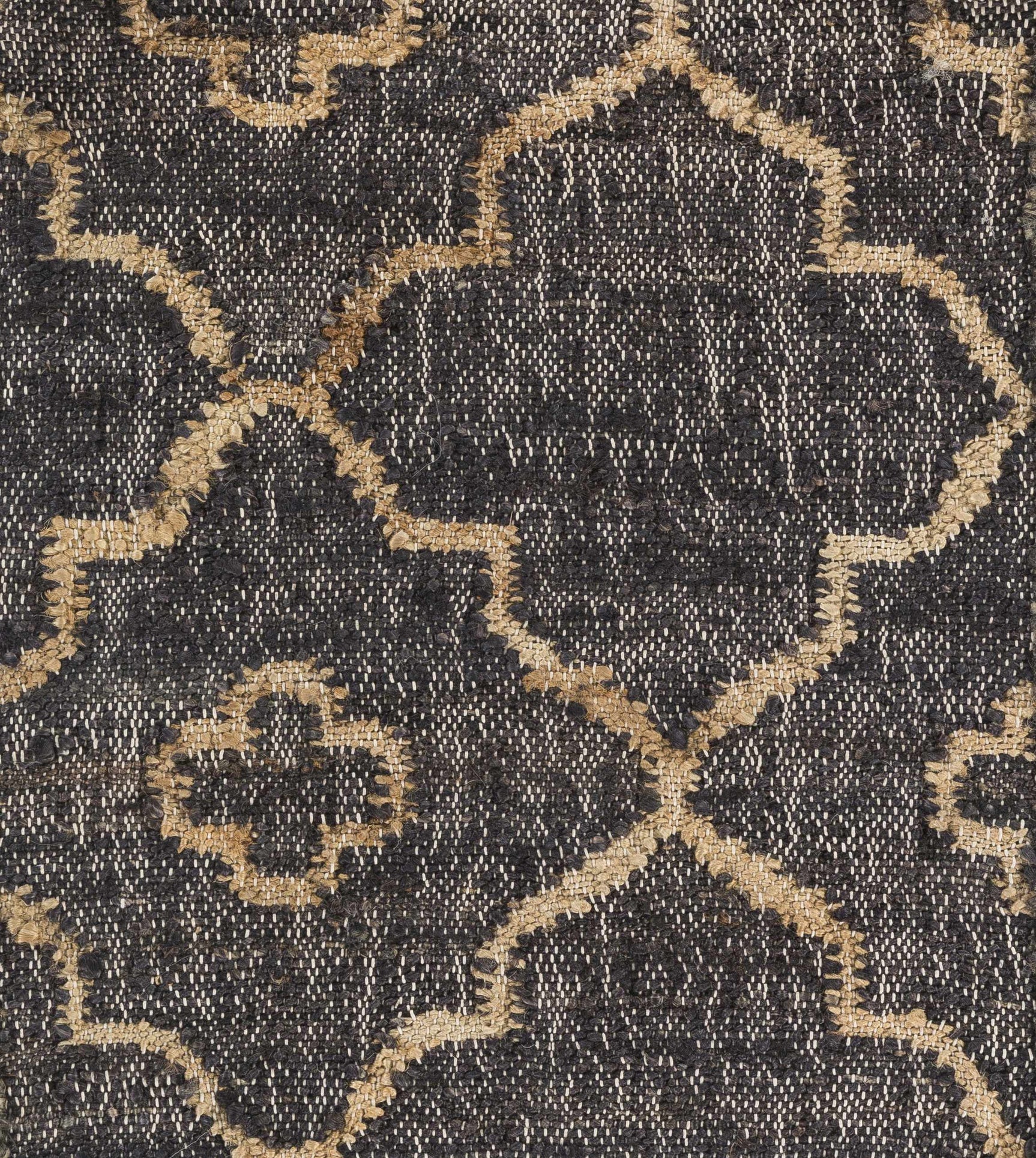 Astoria Black&Tan Trellis Fringed Jute Carpet - Clearance - Ornate Home