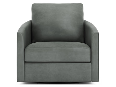 Astoria Green Leather Swivel Chair - Ornate Home