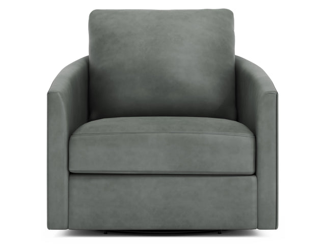 Astoria Green Leather Swivel Chair - Ornate Home