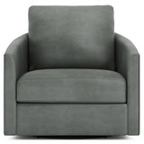 Astoria Grey Leather Swivel Chair - Ornate Home