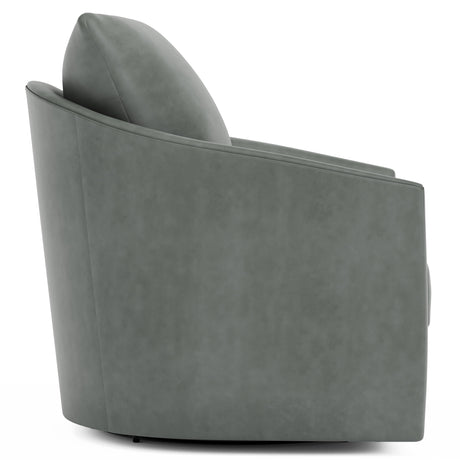 Astoria Grey Leather Swivel Chair - Ornate Home