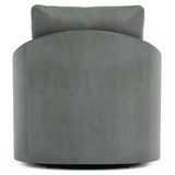 Astoria Grey Leather Swivel Chair - Ornate Home