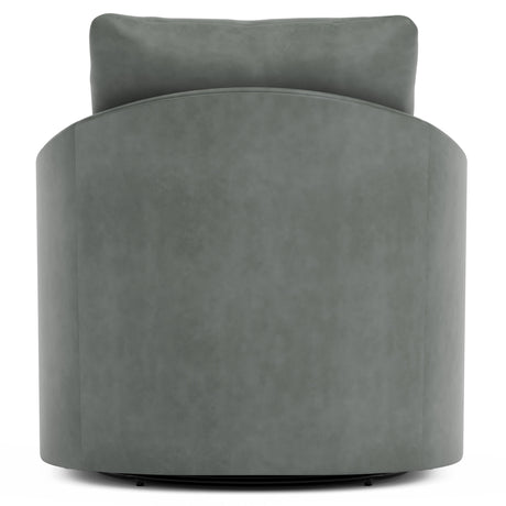 Astoria Grey Leather Swivel Chair - Ornate Home