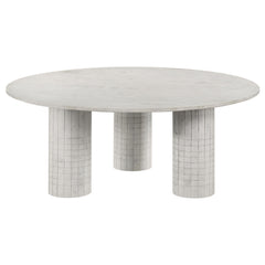 Astoria White 2-piece Marble Coffee and End Table Set - Ornate Home