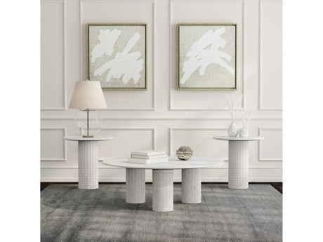 Astoria White 3-piece Marble Coffee and End Table Set - Ornate Home